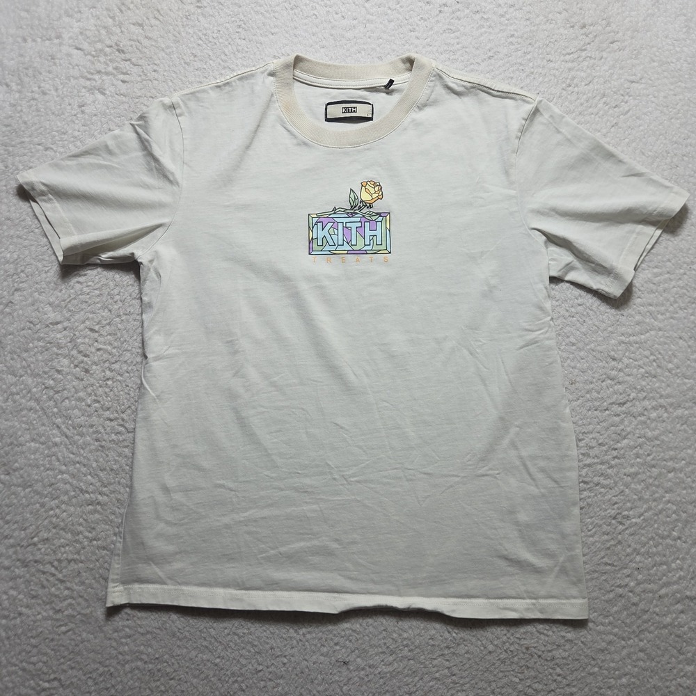 Kith Mosaic Rose Tee Shirt Off White Large